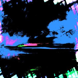 Japanische Landschaft mit Pop Art Elementen