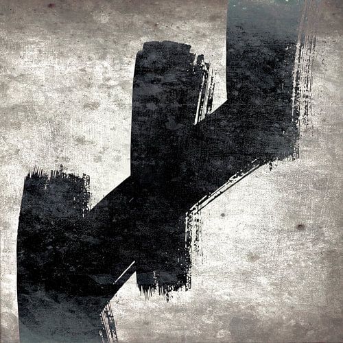 Zen Abstracte penseelstreken BW Grunge