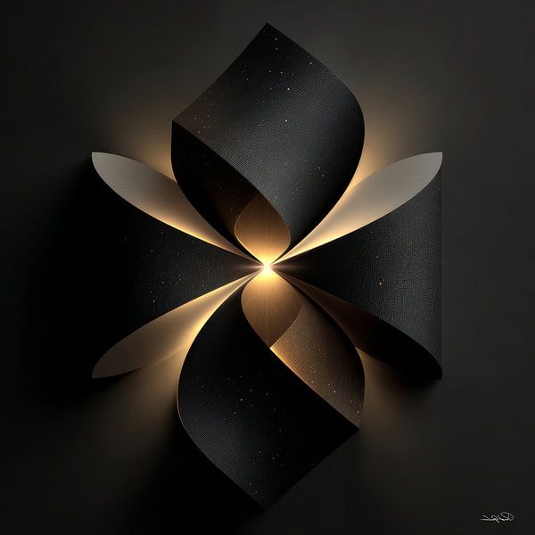 abstract black with soft gold by Gelissen Artworks