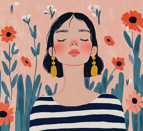 Femme avec boucles d'oreilles | Femme boucles d'oreilles orientales