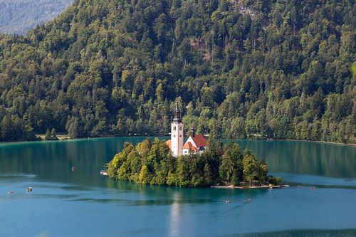 Eilandje in het meer van Bled