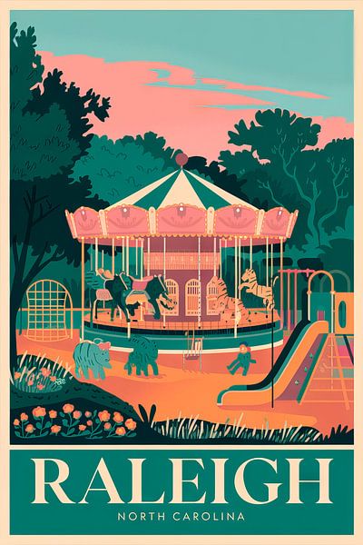 Raleigh, North Carolina by Poster Art Shop