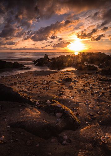 Zonsondergang strand cocksdorp