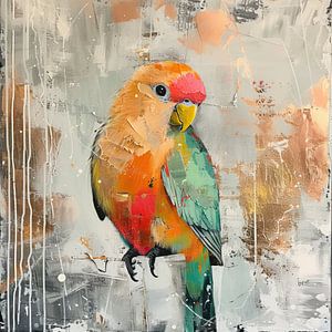 Peinture perroquet colorée