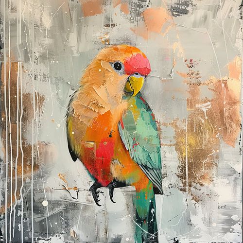 Peinture perroquet colorée