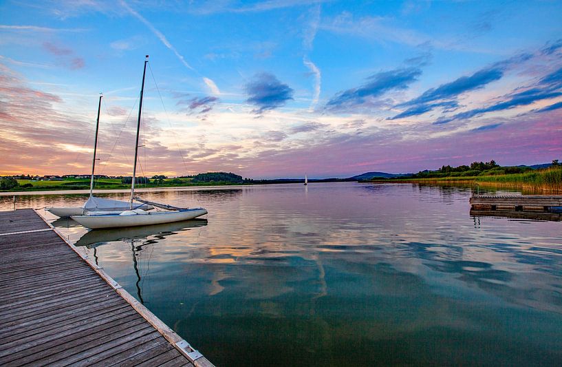 Beautiful play of colours on Lake Wallersee by Christa Kramer