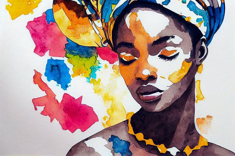 Gemälde einer Afrikanischen Frau Illustration von Animaflora PicsStock