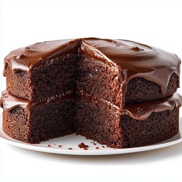 Chocolate cake on a plate by TheXclusive Art
