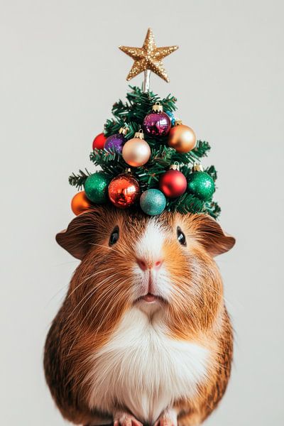 Christmas guinea pigs by Poster Art Shop