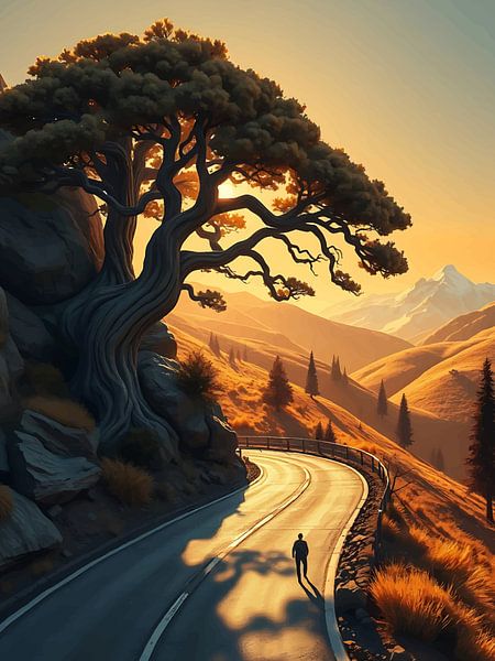 Einsamer Baum am Sunset Cliff von rendy okta