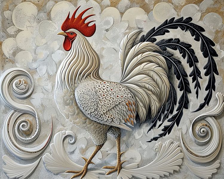 Coq majestueux en mouvement par Peintures accrocheuses