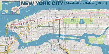 New York City, Manhattan Subway Map