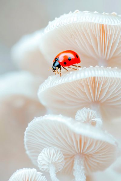 Ladybirds and mushrooms by Poster Art Shop