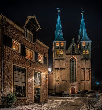 pittoresk streetview -  Bergchurch seen from the Bergstreet in Deventer  by Ardi Mulder