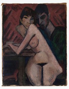Paar bei Tisch (Doppelporträt mit Maschka Mueller), Otto Mueller - 1924 - 1925