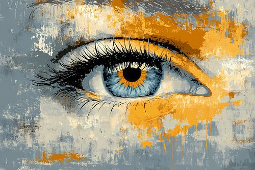 Abstract schilderij van een oog