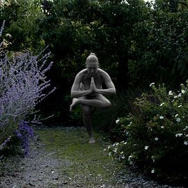 Half Lotus statue by Marius Boer