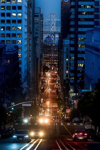 Financial district in de avond - San Fransisco