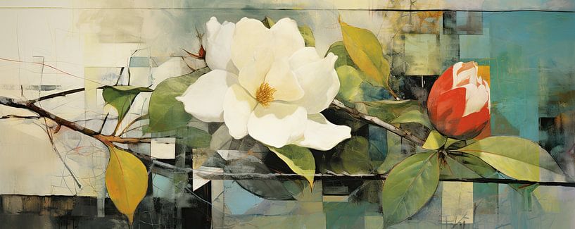 Bloemen voor Tuin | Bloem met Rode Knop van Bloemen Studio