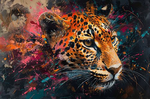 Wild Fire - Abstraktes Leopardenporträt