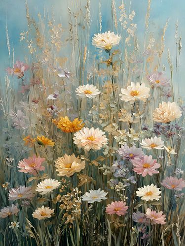 Gemälde einer Wildblumenwiese