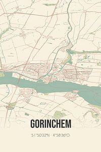 Alte Karte von Gorinchem (Südholland) von Rezona