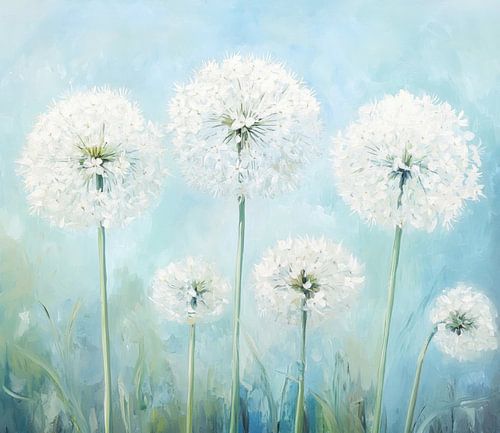 Dreamy blue dandelion fields by Floral Abstractions