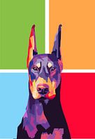Doberman wpap pop-art portret