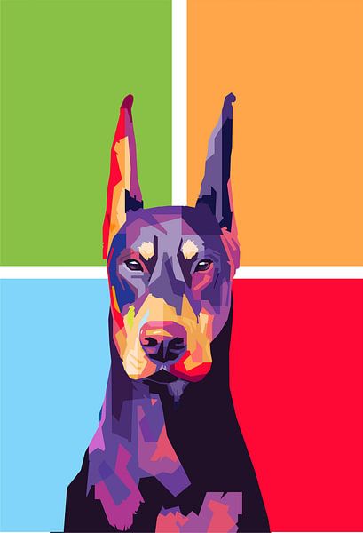 Doberman wpap pop-art portret van sanggidesign