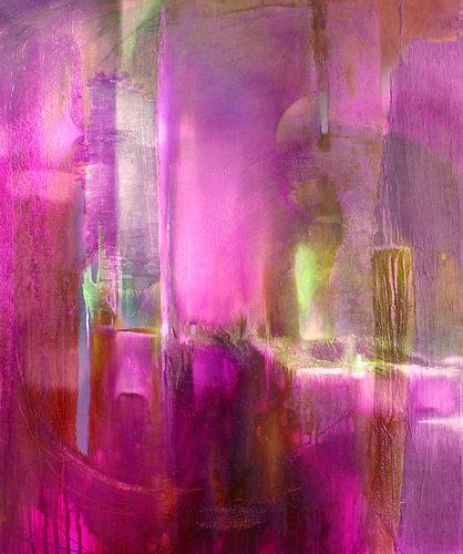 Goud en groen in paars licht