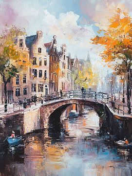 Modern Amsterdam van Abstract Schilderij