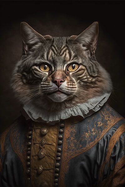 Medieval dressed cat by Bert Nijholt