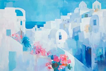 Coastal city blue by Poster Art Shop