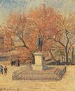 Statue d'Henri IV et arbres à fleurs, Camille Pissarro par Des maîtres magistraux Aperçu