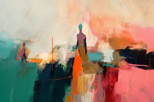 Moderne abstrakte Landschaft in warmen Farben