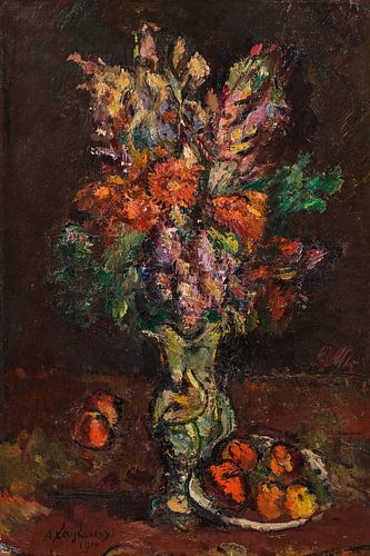 Anton Faistauer, Nature morte aux fleurs - Fleurs et pommes, 1914