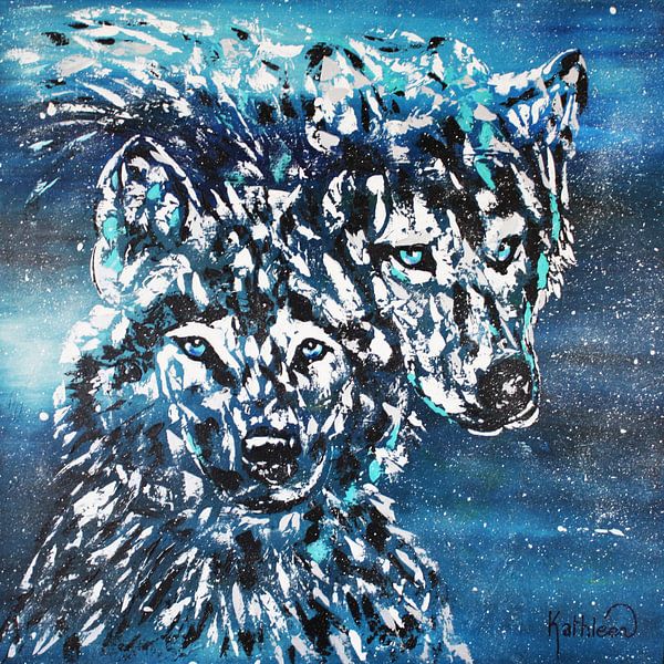 Winter Wölfe von Kathleen Artist Fine Art