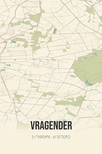 Alte Landkarte von Vragender (Gelderland)