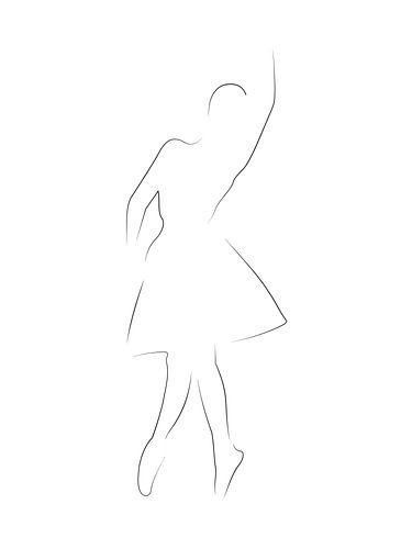 Ballerina Linienzeichnung