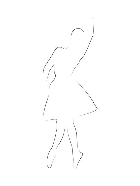 Ballerina Line drawing by MDRN HOME