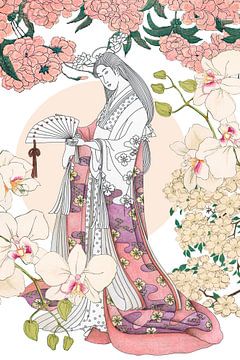 Japanese Garden - a collage van Marja van den Hurk