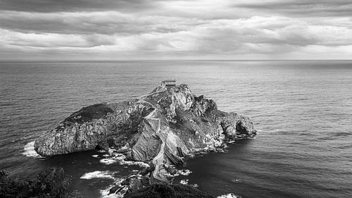 San Juan de Gaztelugatxe in Black and White, Basque Country, Spain