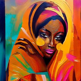 Modernes Porträt einer Frau. Frauen der Welt: Warme Farben von Studio Pieternel