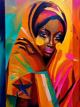 Modern Portrait of a Woman. World women: Warm colours