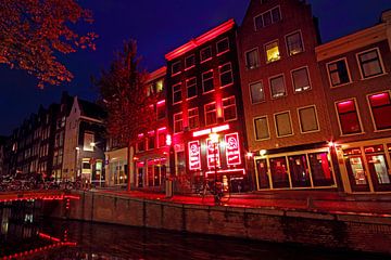 Red Light District in Amsterdam Nederland bij nacht sur Eye on You