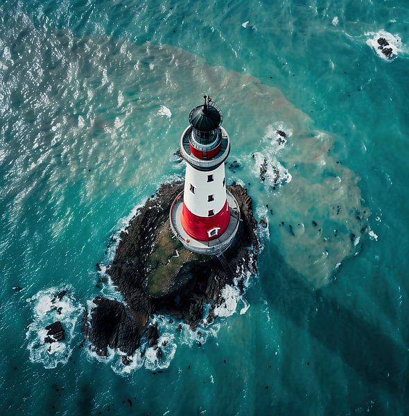 Leuchtturm bei Sonnenaufgang von fernlichtsicht