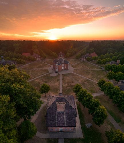 Zonsondergang bij Schloss Clemenswerth