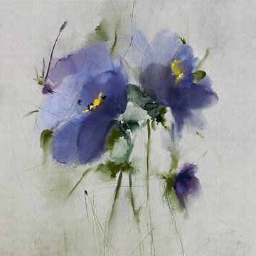 Blumen in Blau von annemiek art