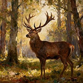 Wildlife - Untamed Grace - Stag 1 by Johannas Art Creations