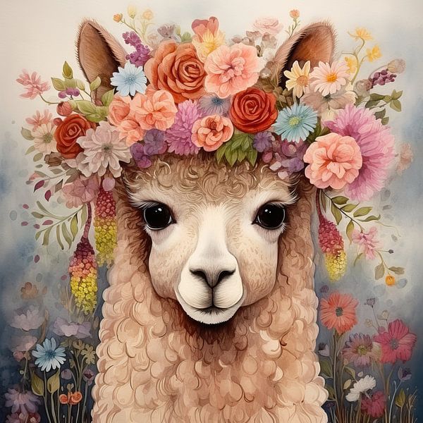 Painting Alpaca Flowers by Abstract Painting